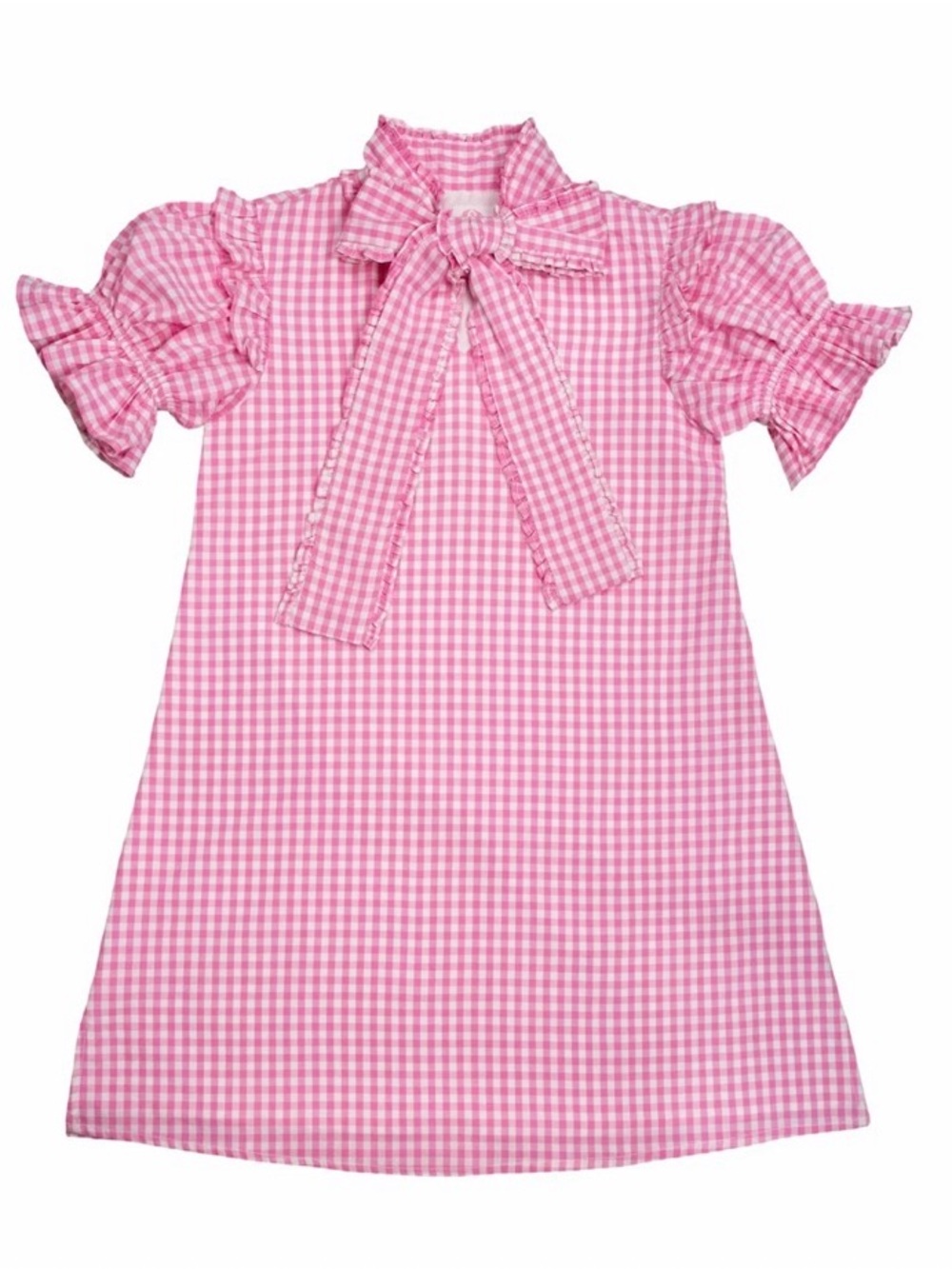 NWT! Elizabeth Wilson Designs Josie Shift Dress Pink Gingham Sz Medium